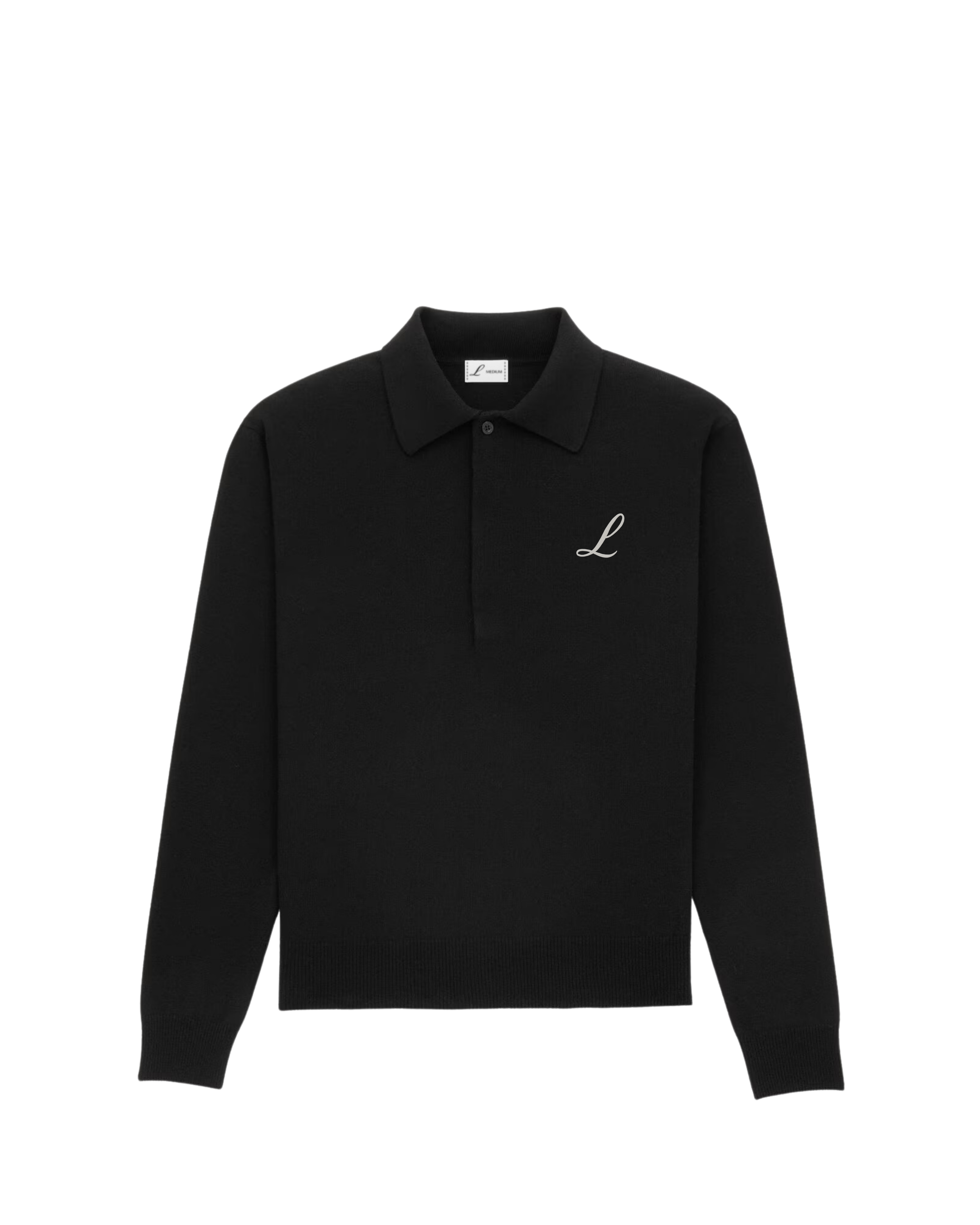 Luciani Long Sleeve Polo – Noir